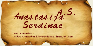 Anastasija Serdinac vizit kartica